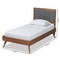 Baxton Studio Roze Mid-Century Dark Grey Fabric Upholstered and Walnut brown Finished Wood Platform Bed-Twin 192-11542-11159-ZORO - alternate 9